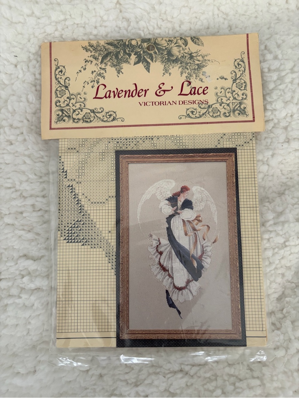 Vintage Lavender & Lace Angel of Hope Cross Stitch Pattern Chart L&L13 NIP